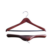 Brown Wooden Suit Hanger with Non Slip Bar